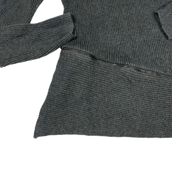 Laundry by Shelli Segal Sweater Ribbed Knit Crew Neck Asymmetrical Zip Women's M - Picture 6 of 9